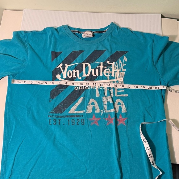Von Dutch Teal Graphic Tee, vintage - Picture 10 of 10